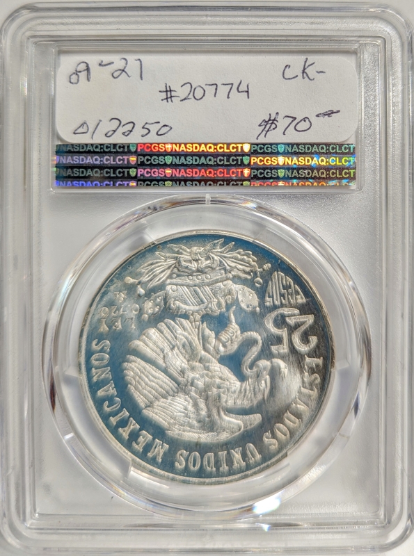 Mo Mexico Pesos Olympic Games Pcgs Ms Type Silver