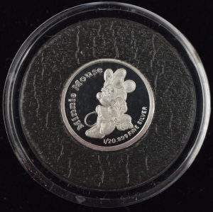 1/20 oz Silver Round - Disney's Mickey & Minnie Mouse - Air-Tite 