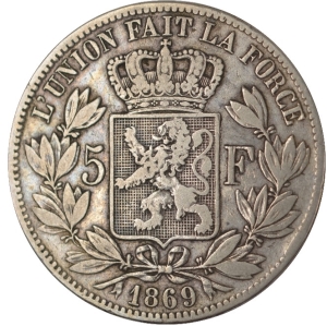 Belgium Francs L Opold Ii Small Head Silver