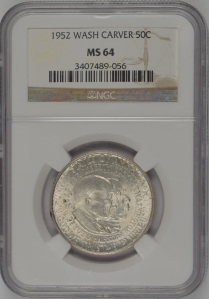 1952 US 50¢ - Washington-Carver Half Dollar - NGC MS64