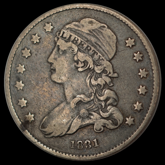 1831 U.S. 25¢ - Liberty Capped Bust Silver Quarter (Small Letters) - EF