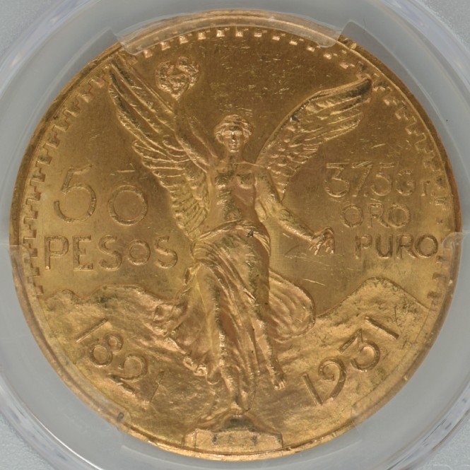 Mexico Centenario 50 Pesos 1.2 Oz 1943 PCGS MS64