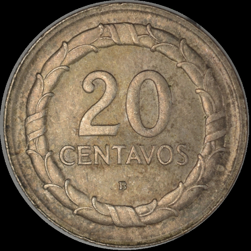 1947-B Colombia 20 Centavos