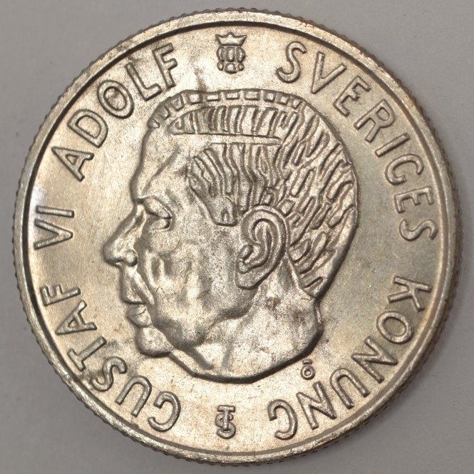 1956-TS Sweden 2 Kronor (Silver) - Gustaf VI Adolf