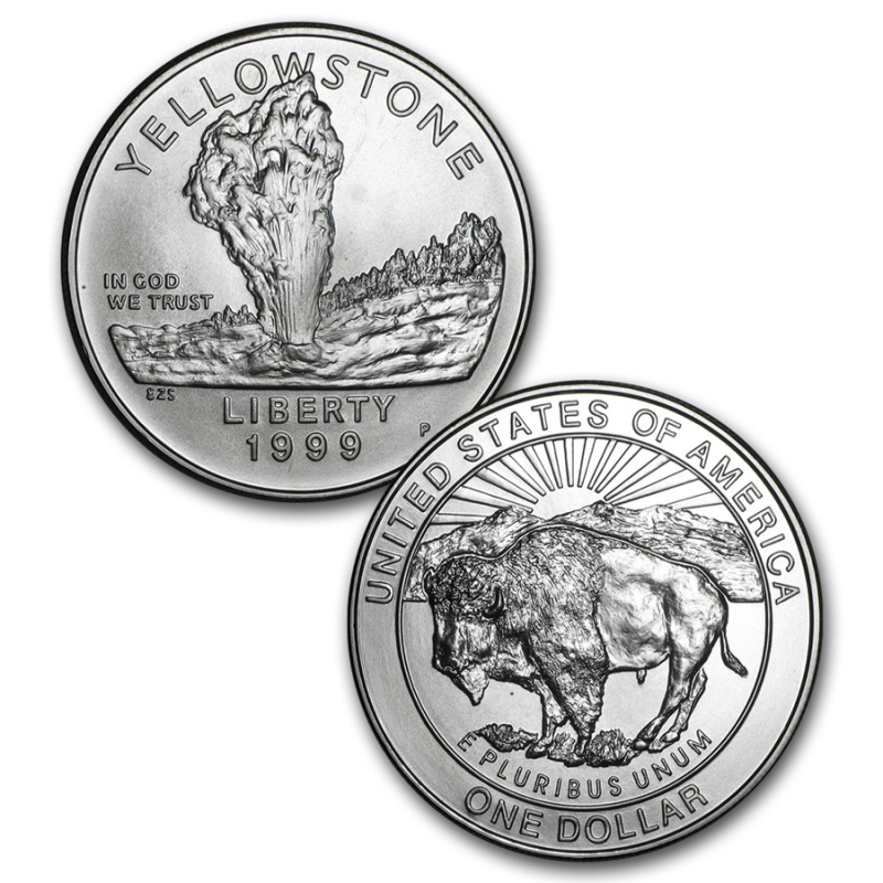1999-P U.S. $1 - Yellowstone National Park 125th Anniversary