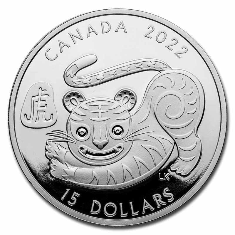 2022 Canada $15 - Lunar Year of the Tiger - 1oz Silver Proof