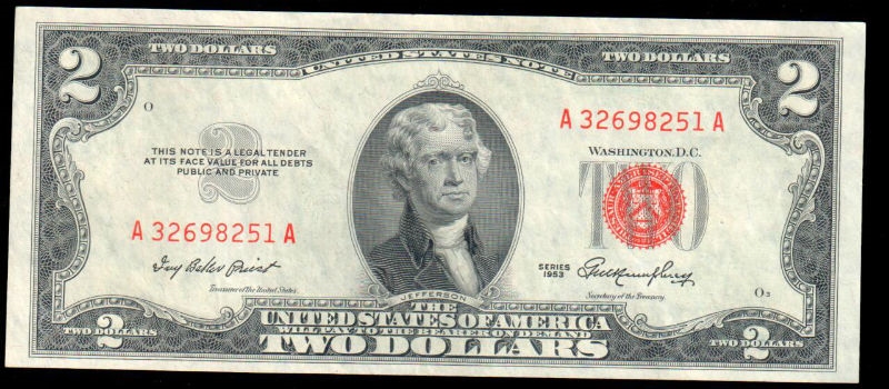 1953 Series $2 U.S Note - AU