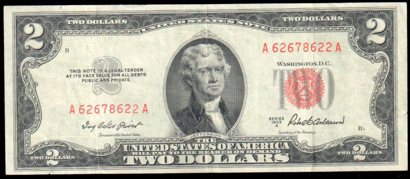 1953-A Series $2 U.S Note - EF