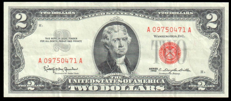 1963 Series $2 U.s Note - Ef