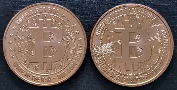 1 oz copper round - bitcoin