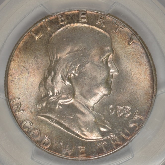 1953 U.S. 50¢ - Benjamin Franklin Half Dollar - PCGS MS64