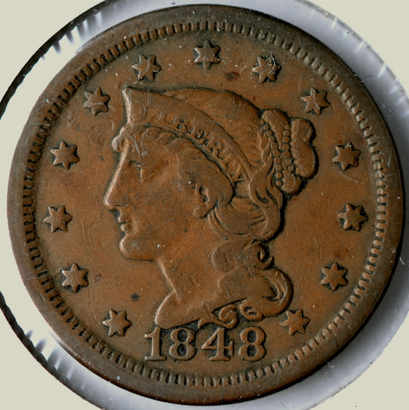 1848 Liberty Head Large Cent Vf