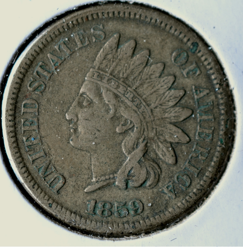 1859 Indian Head Cent - EF Corrosion