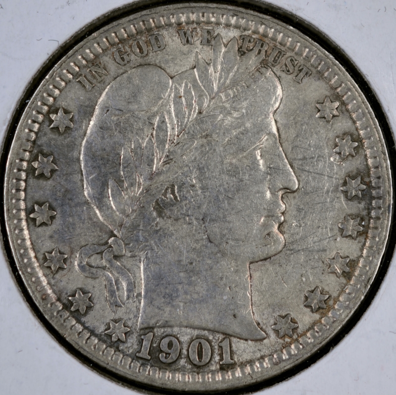 1901 25C Barber Quarter- EF/AU