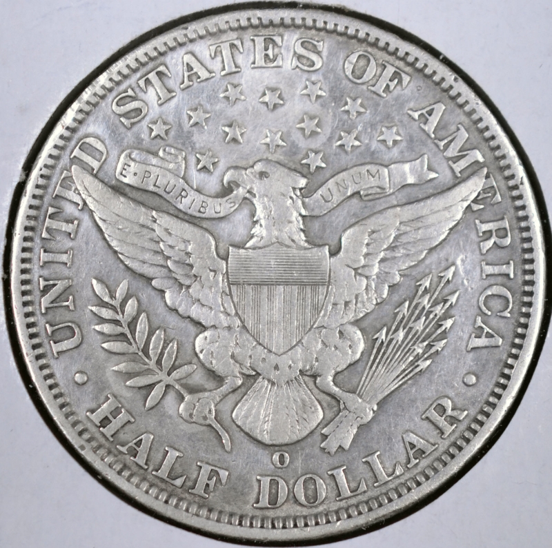 1892-O 50C Barber Half Dollar - Extremely Fine, cleaned