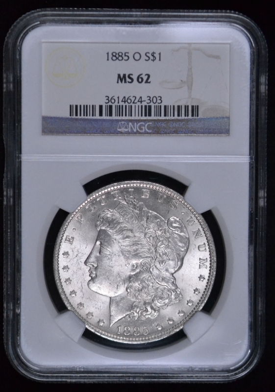 1885-o $1 Morgan Silver Dollar - Ngc Ms 62 3614624-303