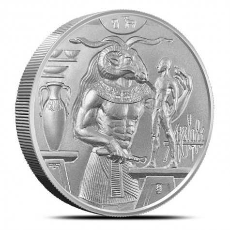 2 oz Silver Khnum High Relief - Egyptian Gods Series