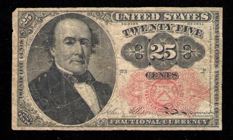 1874 U.S. 25¢ - Fractional Currency: Fifth Issue - F