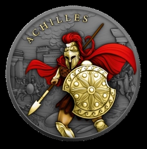 2023 Achilles Victory Edition 1oz .999 Silver Coin 24k plated